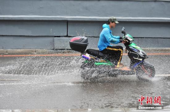 8月17日，辽宁沈阳，市民在雨中出行。<a target='_blank' href='http://www.chinanews.com/'>中新社</a>记者 于海洋 摄