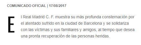 巴塞罗那恐袭:西甲赛前将默哀 众球星送上哀悼