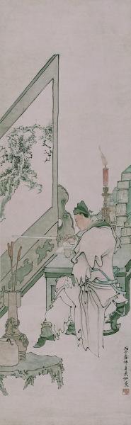 人物(国画) 120×37厘米 清代 任薰