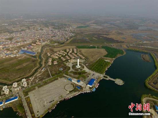 航拍雄安新区白洋淀景区秀美春色。张帆 摄