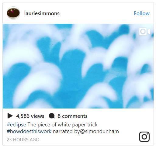 “@simondunham 的白皮书小把戏”。图片：Laurie Simmons的Instagram