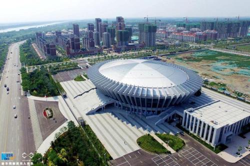 航拍宝坻体育馆。 新华社记者 岳月伟 摄 