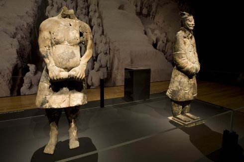 彩色兵马俑修复展出 彩色兵马俑修复展出