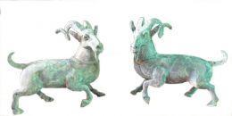 精美逼真的青铜“山羊”。