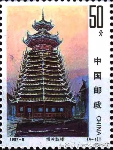 (4-1)为“增冲鼓楼”?；娌捎眯袢斩钡呐?，在涌动着的光环中表现增冲鼓楼巍峨高耸与神秘感。