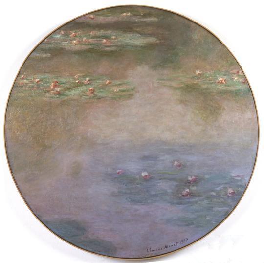 莫奈圆形《睡莲》。（成都博物馆供图）