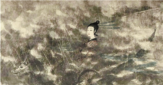 傅抱石 云中君和大司命(局部) 2016北京保利春拍 成交价:人民币2.3亿元 傅抱石 云中君和大司命(局部) 2016北京保利春拍 成交价:人民币2.3亿元