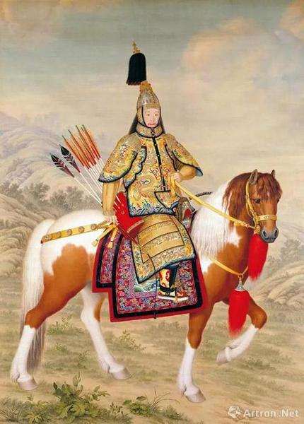 清 郎世宁  《乾隆大阅图》轴