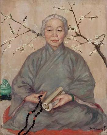 方君璧《卫月朗》 油彩画布 92×73cm 1925年作 1984年法国巴黎赛努奇美术馆举办的“方君璧回顾展”展览画冊封面之作