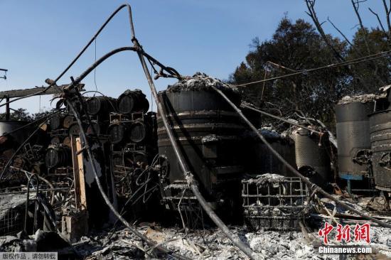 图为被山火烧毁的地区。