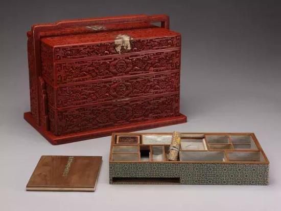 乾隆款雕漆百什件匣，故宫博物院藏