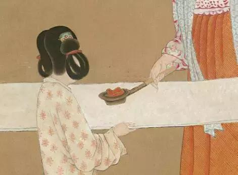 唐，张萱《捣练图》局部，美国波士顿博物馆