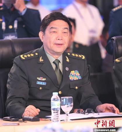 10月24日，第四次东盟防长扩大会在菲律宾克拉克举行。图为国务委员兼国防部长常万全在会议上发言。中新社记者 钟欣 摄