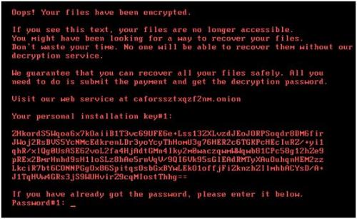 BadRabbit勒索病毒的勒索提示界面 BadRabbit勒索病毒的勒索提示界面
