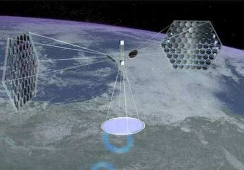资料图:太空太阳能电站示意图 点击进入下一页