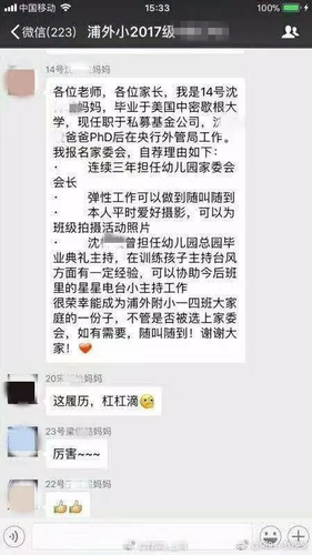 小学家委会竞选家长群里发简历 网友:像在选CEO