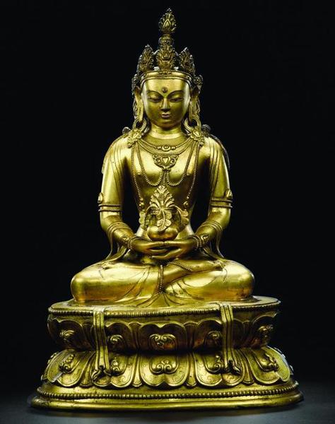 清康熙 铜鎏金无量寿佛 中国嘉德2017春季拍卖会 RMB 1，725，000