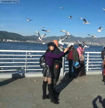 游客在昆明草海抓红嘴鸥合影 被罚625元