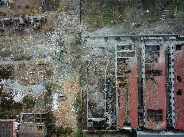 航拍宁波小区爆炸现场