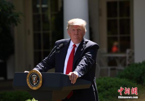 资料图：美国总统特朗普。 <a target='_blank' href='http://www.chinanews.com/'>中新社</a>记者 刁海洋 摄