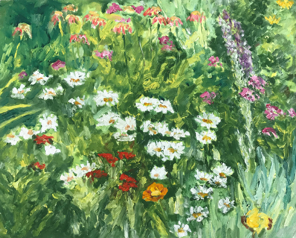 Dorothy Knowles，Daisies ，                 Oil on canvas  ，61x76cm， 2002 多萝西·诺尔斯 《雏菊》油画  61x76cm 2002