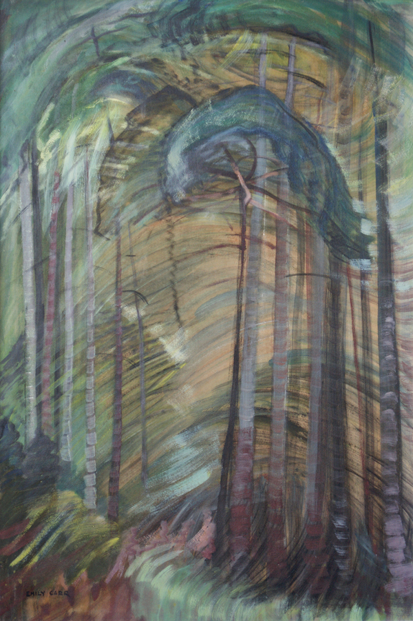 Emily carr，Sunshine，Oil on paper on canvas  ，96.5x61cm ，1938埃米莉·卡尔 《阳光》油画 96.5x61cm 1938