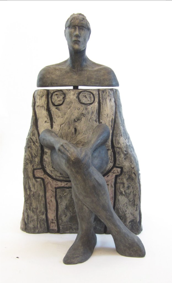 Frances Semple ，Cwen，Poymer and gypsum，61x34x38cm  弗朗西丝·森普尔 《欧文》石膏和聚合物  61x34x38cm