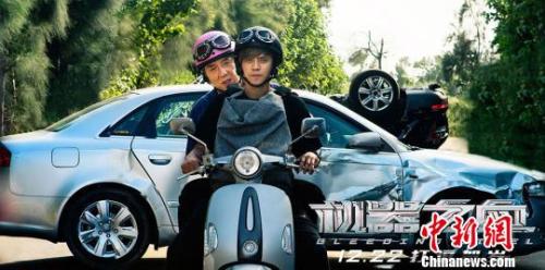 图为：电影《机器之血》打逗版双人海报。片方供图