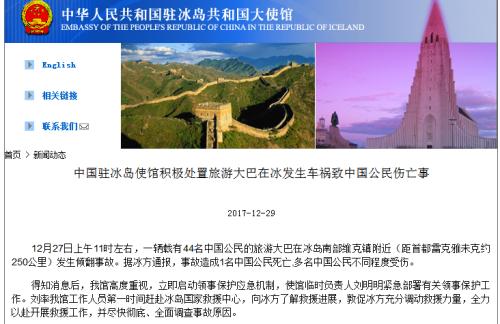 截图自中国驻冰岛大使馆网站。 点击进入下一页