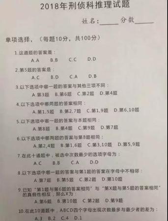 朋友圈疯传的刑侦推理试题出题人竟是杭州中学生