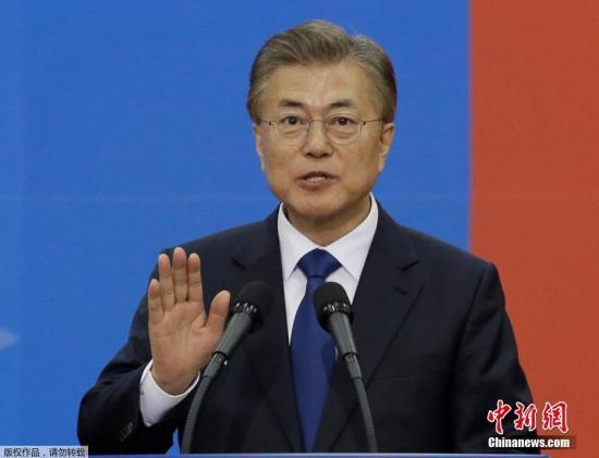 资料图片:韩国总统文在寅。 点击进入下一页