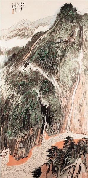 陆俨少 井冈山朱砂冲哨口 收录于《陆俨少全集》（浙江人民美术出版社，2008年）