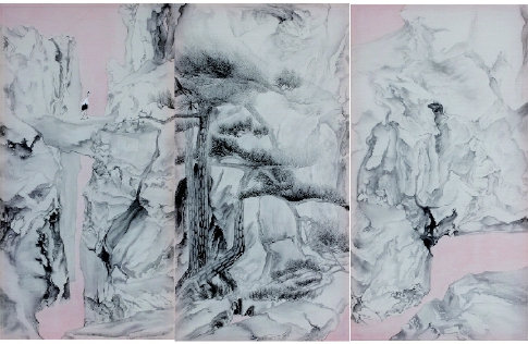 鹤云丝雨弄春柔(局部)    罗颖  作 鹤云丝雨弄春柔(局部)    罗颖  作