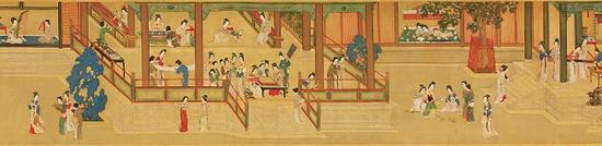 明 仇英《汉宫春晓图卷》 局部 台北故宫博物院藏