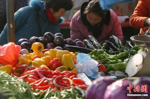 资料图：北京市民在菜市场采购。<a target='_blank' href='http://www.chinanews.com/'>中新社</a>记者 苏丹 摄