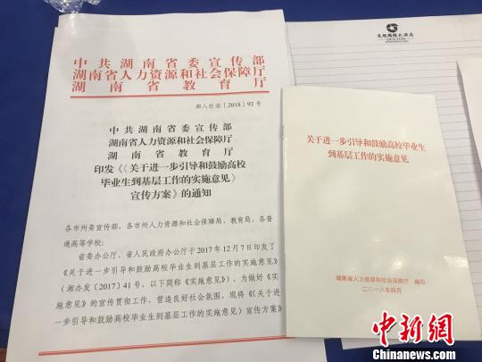 湖南发布“18条新政”鼓励高校毕业生基层就业?！√菩∏?摄
