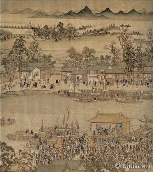 王翚 康熙南巡图 第九卷（局部） 绢本设色 　　纵67.8厘米 横2227.5厘米 北京故宫博物院藏