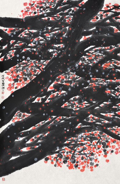 《别有风情忘不得--瘦西湖归来随笔水墨(一）》 68cmx45cm   人民政协报书画院常务院长  罗公染