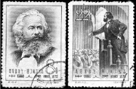 《马克思诞生一四○周年》纪念邮票     《马克思诞生一四○周年》纪念邮票