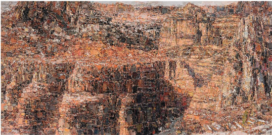 李成民 太行恋歌·深谷迎雪 400×200cm 布面油画