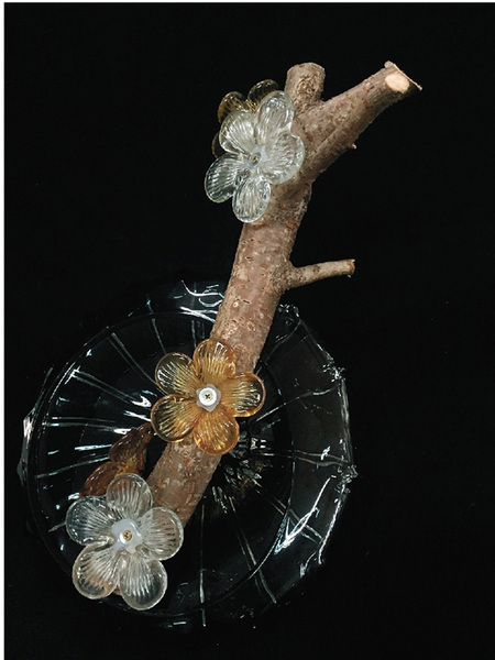 马赛 枯木逢春 高:50cm 琉璃、樱木