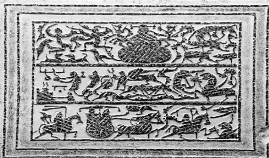 “西王母、庖厨、车马出行”，滕州市汉画像石馆