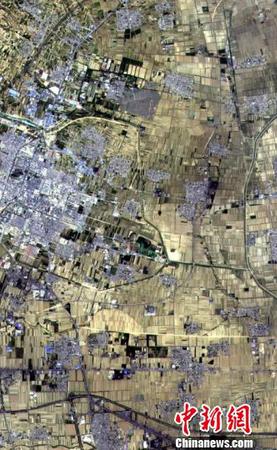 密云站接收的高分六号卫星8米多光谱高分辨率相机首轨数据快视影像。中科院遥感地球所 供图