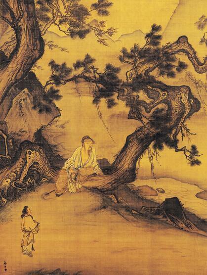 马麟(南宋)《静听松风图》 绢本设色226.6×110.3cm