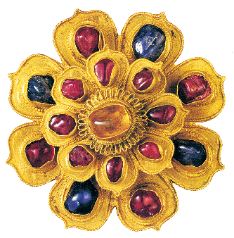 《嵌宝石葵花形金簪》 明 首都博物馆藏