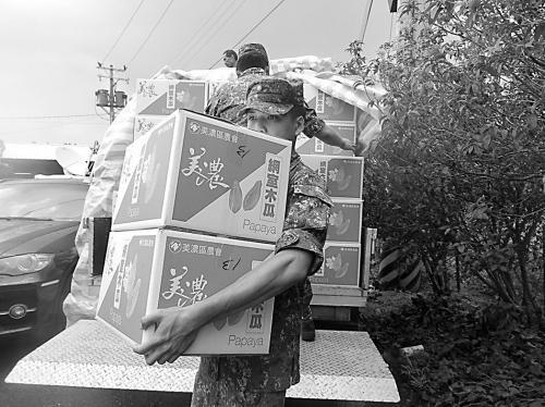 图片说明:台陆军11日采购135箱木瓜。