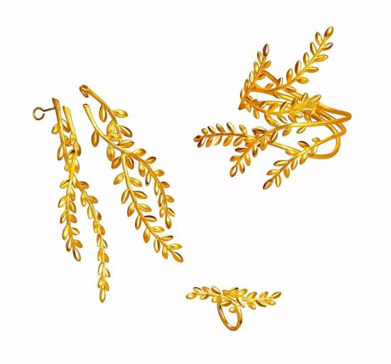 金明丰《五谷丰登》手镯、耳饰、戒指