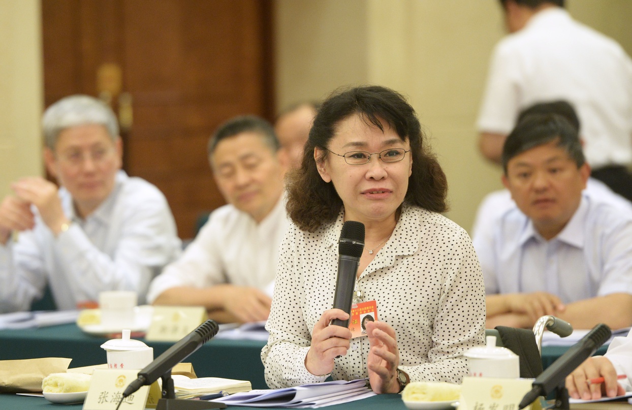 张海迪委员在小组会上发言