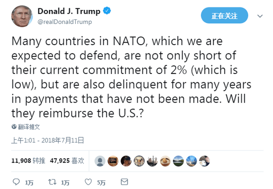 特朗普炮轰欧盟:不利于我们做生意还想要?；?没门