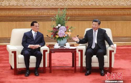 7月13日，中共中央总书记习近平在人民大会堂会见中国国民党前主席连战率领的台湾各界人士参访团。<a target='_blank' href='http://www.chinanews.com/'>中新社</a>记者 杜洋 摄
